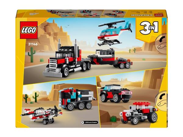 LEGO(R) Creator 3-in-1 Flatbed Truck with Helicopter Play Set