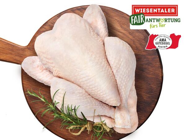 Frisches Maishendl bratfertig