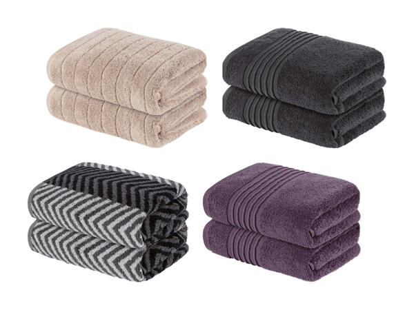 Serviettes de toilette éponge, lot de 2