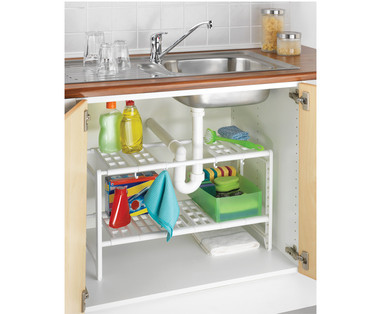 Easy Home Expandable Under Sink Shelf