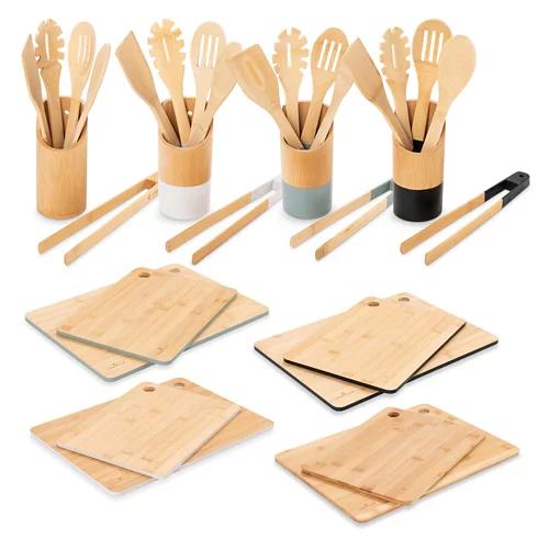 CROFTON Bambus Schneidebretter, 2er Set & Küchenhelfer