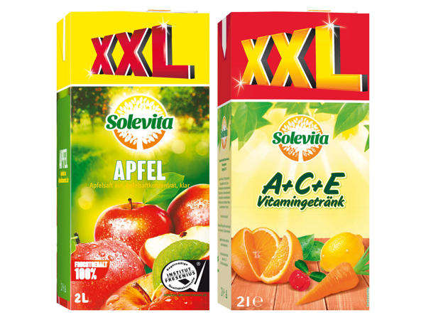 SOLEVITA Apfelsaft oder ACE Vitamingetränk 2 Liter