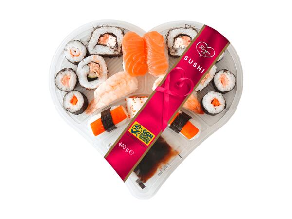 Sushi en forme de cœur
