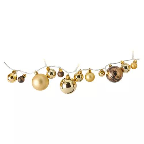 6' Long LED Ornament Garland, Gold
