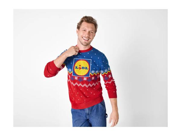 Men's Red & Blue Lidl Christmas Jumper
