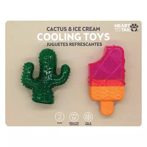 2 Pack Cooling Dog Toys - Cactus/Ice Cream
