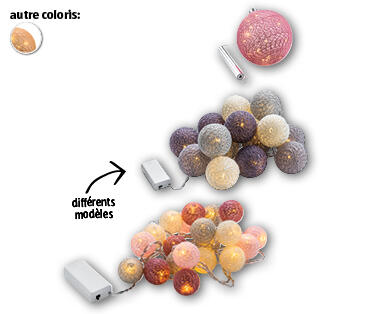 Guirlande lumineuse LED à sphères en tissu