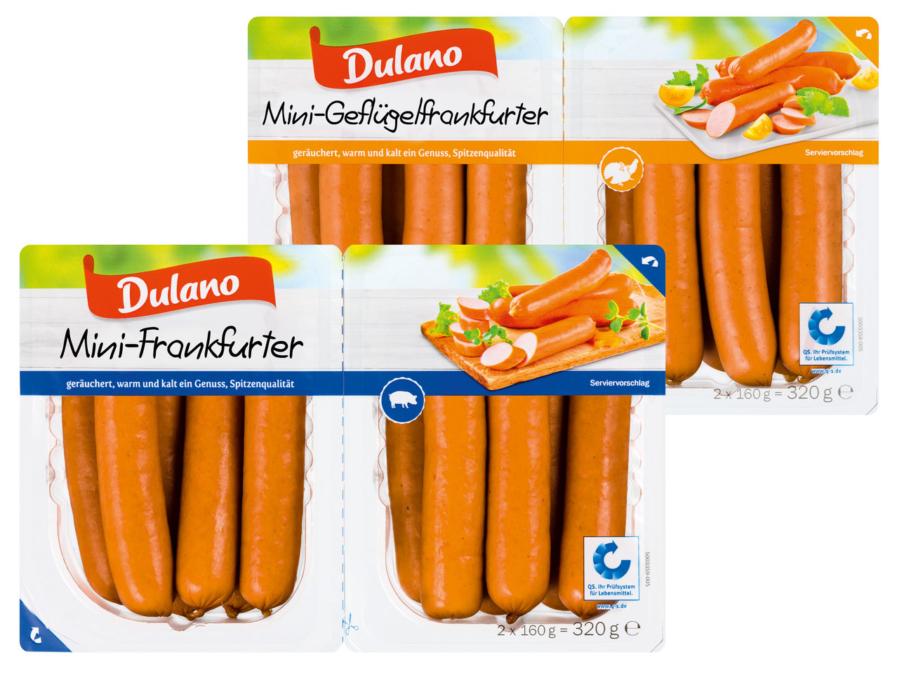 DULANO Mini-Frankfurter/Mini-Geflügelfrankfurter