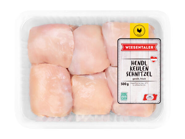 Frische Hendl-Keulenschnitzel