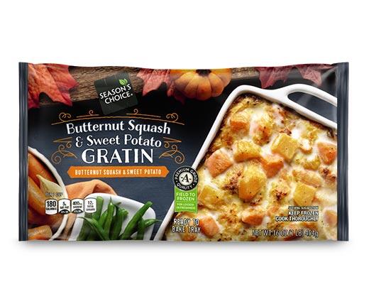 Season's Choice 
 Squash & Sweet Potato or Potato, Squash & Truffle Gratin