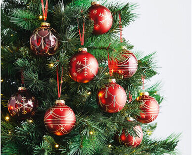 Handmade Glass Baubles 9pk, Metal Tree Top Star or Glass Hanging Figurines 9pk