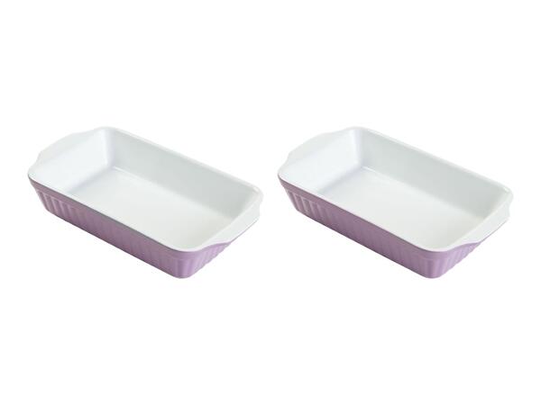 Livarno Home Lilac Stoneware Oven Dish - Small - Set of 2