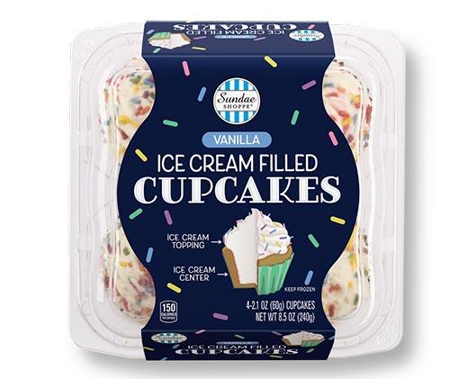 Sundae Shoppe Vanilla Ice Cream Filled Cupcakes