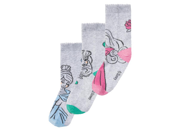 Girls' Character Socks Per pack "Frozen, Lion King, Disney Princess"