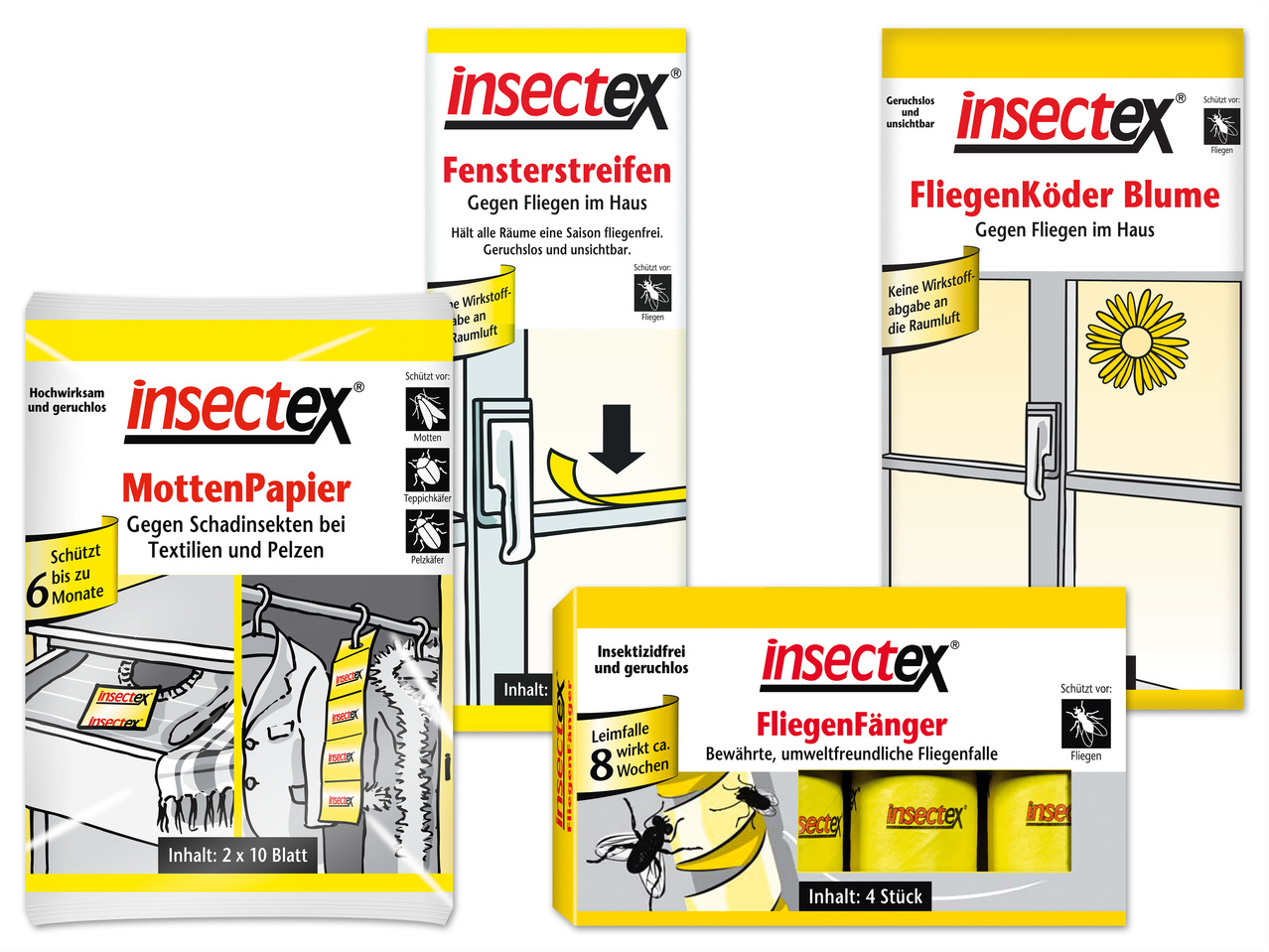 INSECTEX Fliegenfallen oder Mottenpapier
