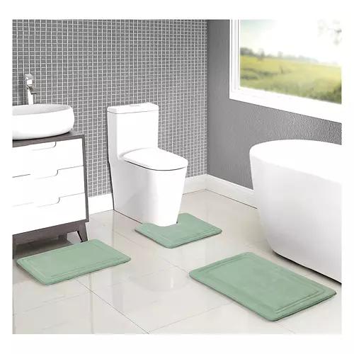3 Piece Memory Foam Bath Mats, Green