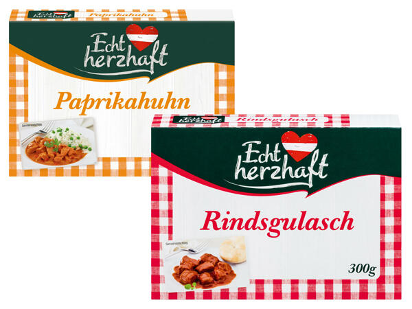 Rindsgulasch/Paprikahuhn