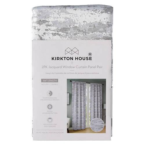 2 Pack Jacquard Window Curtains - Lila
