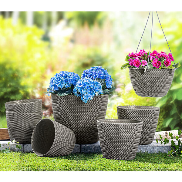 Strickoptik-Blumentöpfe
