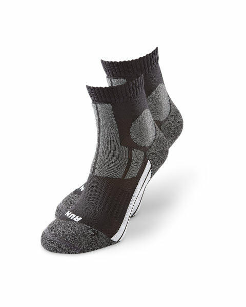 Black/Grey Ankle Socks 2 Pack