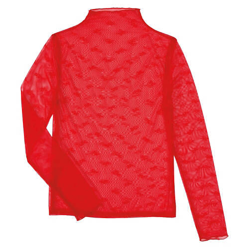 Ladies Lace Layering Top - Red, M