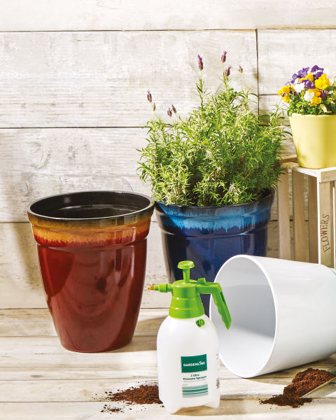 Glazed Effect Plastic Planter Pot