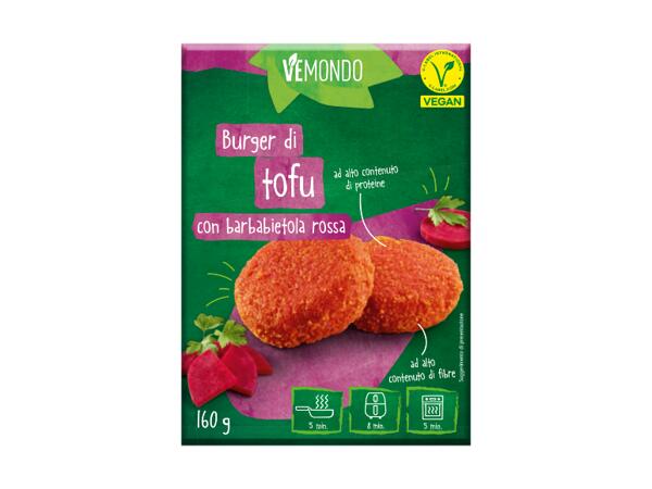 Burger di tofu con barbabietola rossa