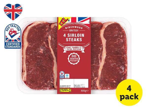 Birchwood 4 British Beef Sirloin Steaks