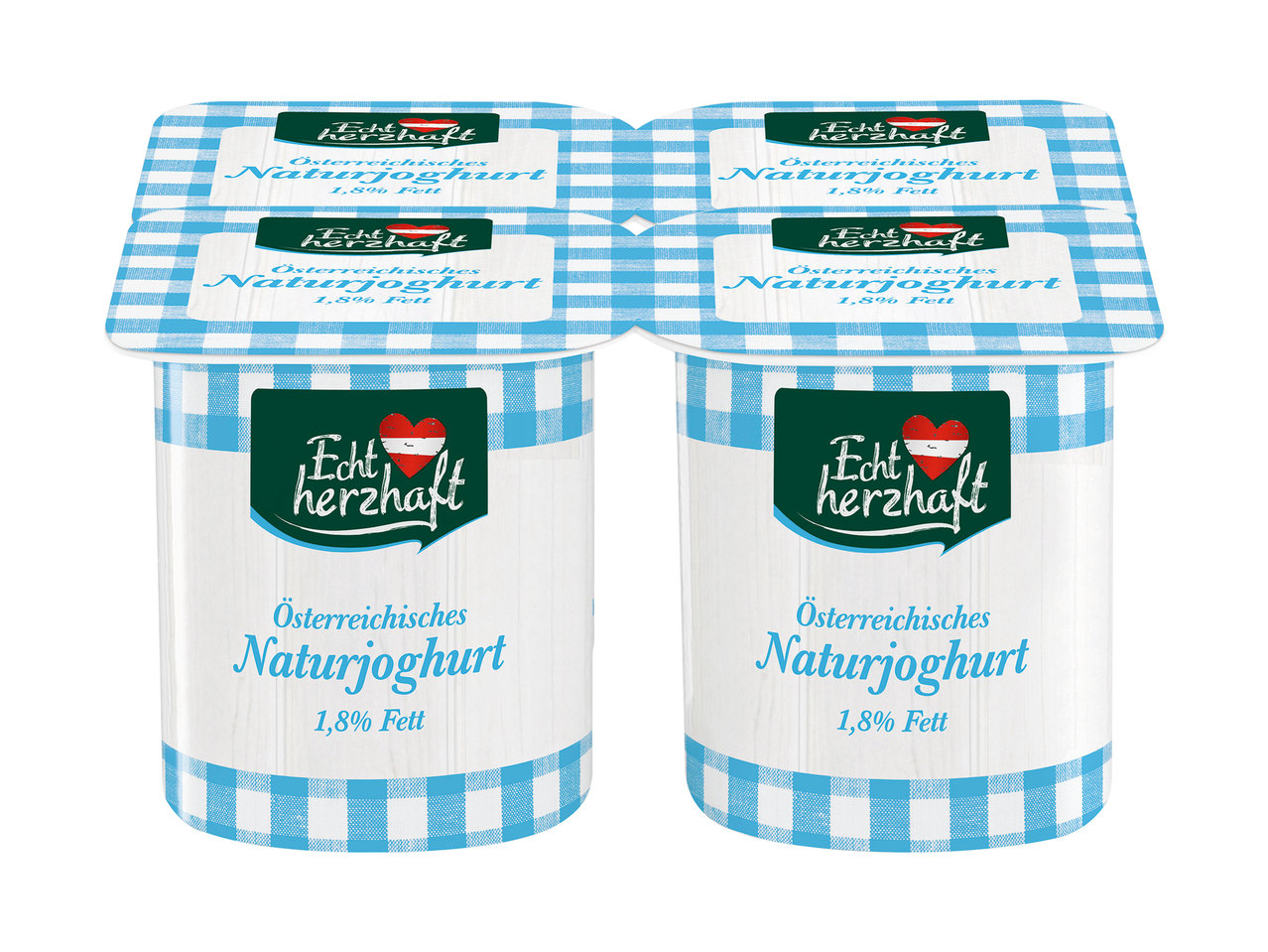 ECHT HERZHAFT Naturjoghurt 4er