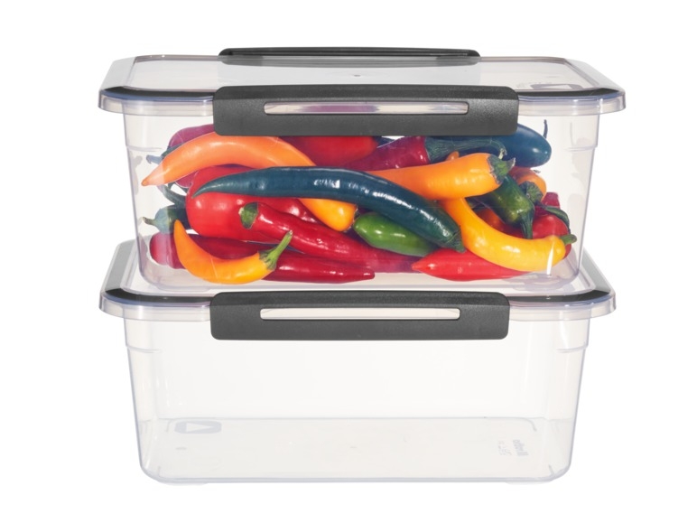 Set of Food Storage Containers with Hermetic Seal
