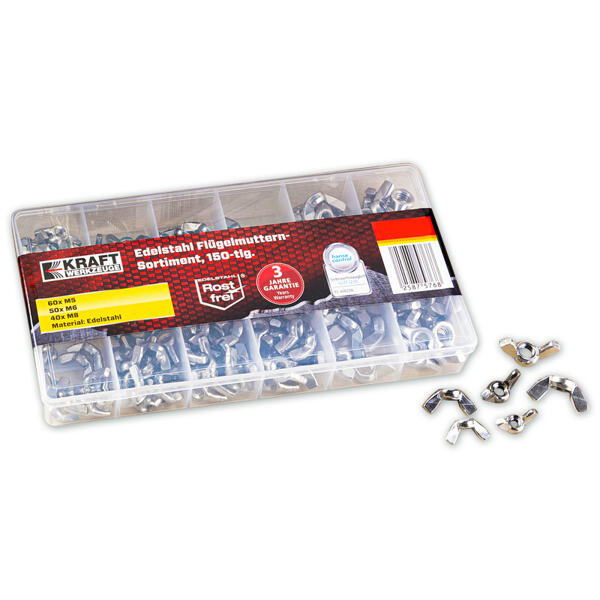Edelstahl-Flügelmuttern-Sortiment