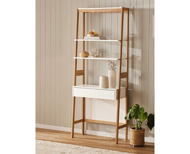 Ladder Bookshelf with Desk