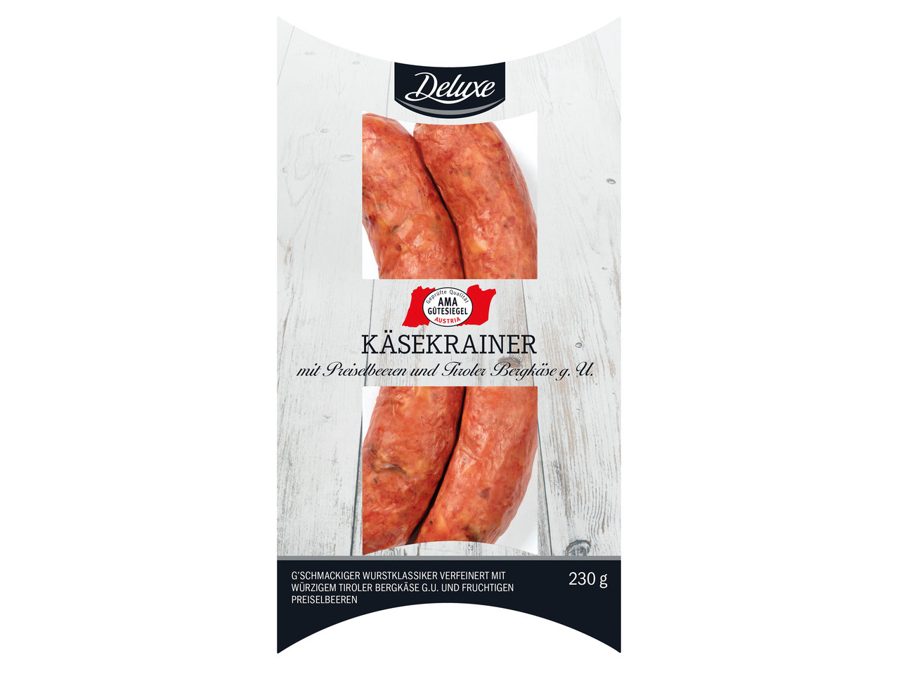 DELUXE Käsekrainer mit Preiselbeeren und Tiroler Bergkäse g.U.