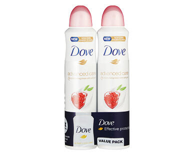 Dove Antiperspirant Deodorant for Men 2 x 150g or Women 2 x 127g