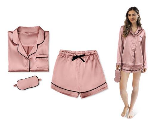 Serra 
 Ladies' 3-Piece Satin Sleepwear Set