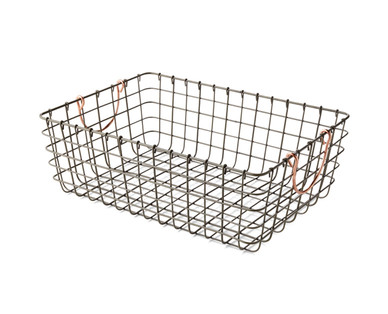 Huntington Home Antique Pewter Wire Basket