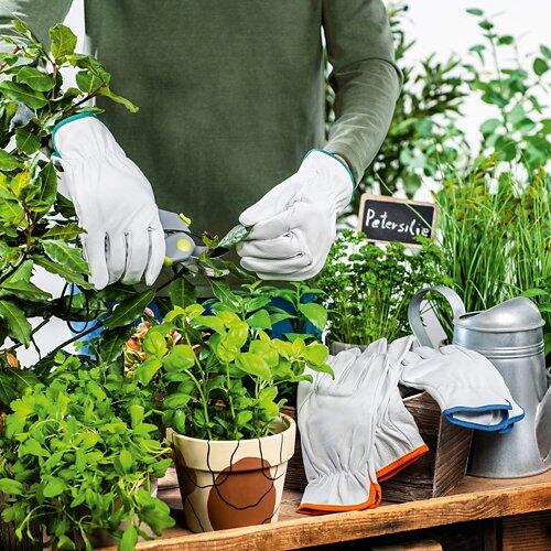 GARDENLINE Damen/Herren Leder Gartenhandschuhe