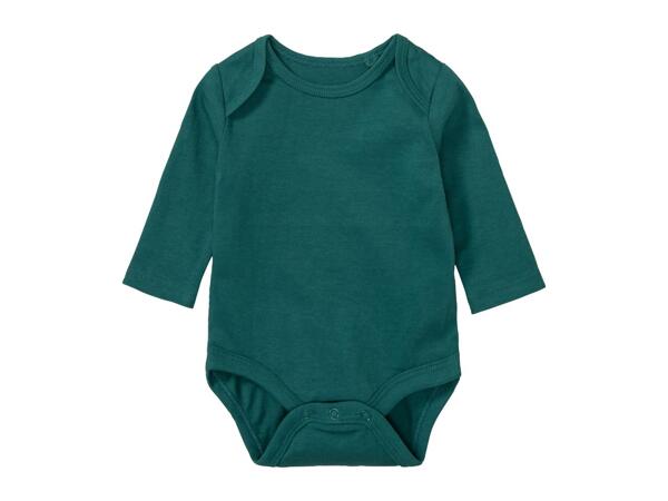 Lupilu Baby Long-Sleeve Bodysuits - 3 Pack Green