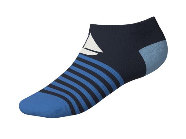 LUPILU Kids' Blue/Grey/Striped Trainer Socks - 7 Pack