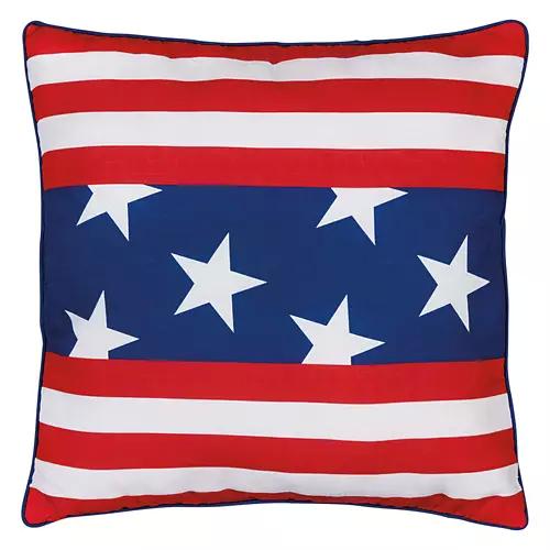 18" x 18" Americana Square Pillow - Print Flag