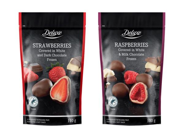 Fruits congelés enrobés de chocolat