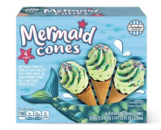 Sundae Shoppe Unicorn Galactic Or Mermaid Cones Aldi Us Specials