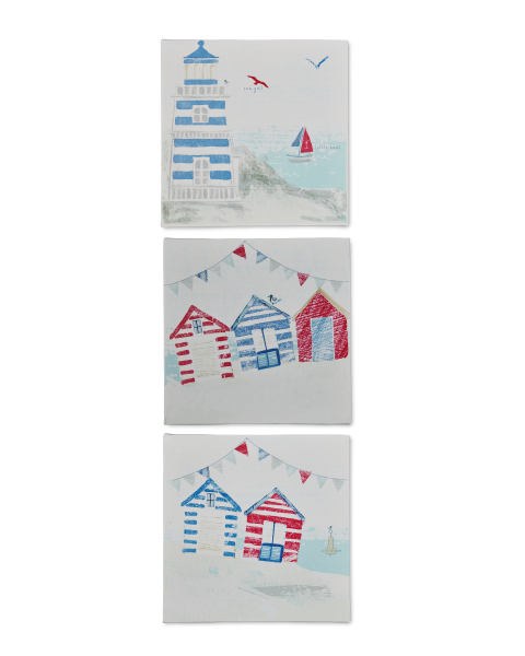 3 Pack Seaside Canvases