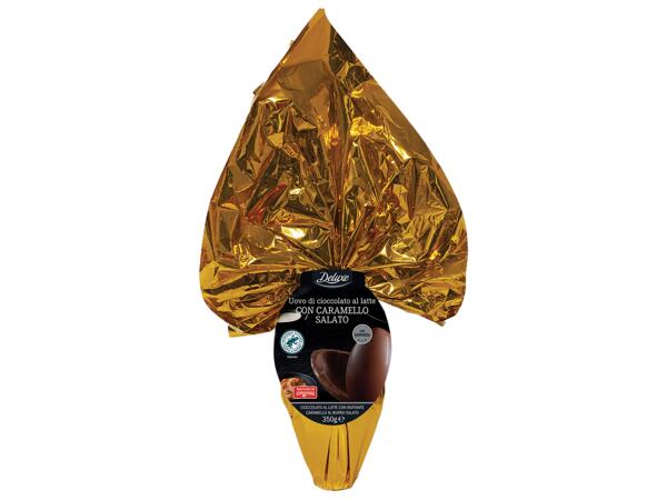 Milk chocolate egg with salted caramel