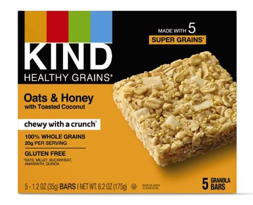 KIND 
 Healthy Grains Bars Oats & Honey or Vanilla Blueberry
