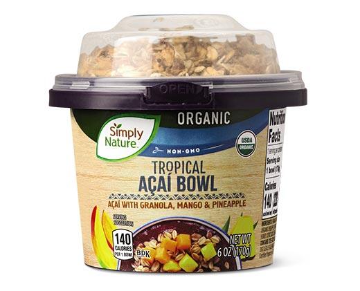 Simply Nature 
 Tropical or Berry Organic Acai Bowls