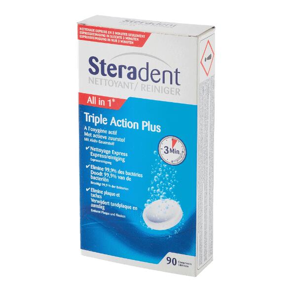 Steradent(R) 				Reinigungstabletten für Zahnersatz, 90 St.