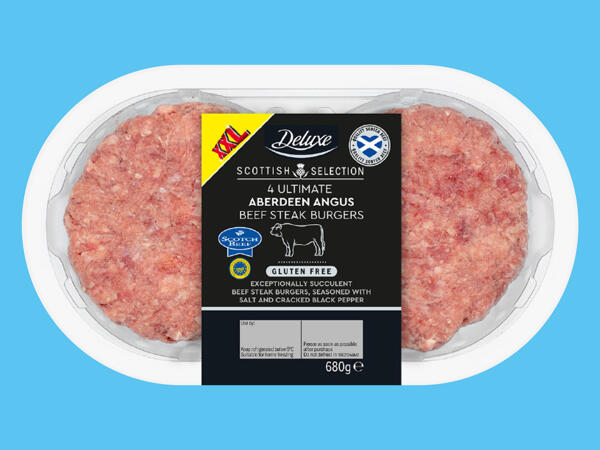 Deluxe 4 Ultimate Aberdeen Angus Beef Steak Burgers Lidl Great Britain Specials Archive 7939