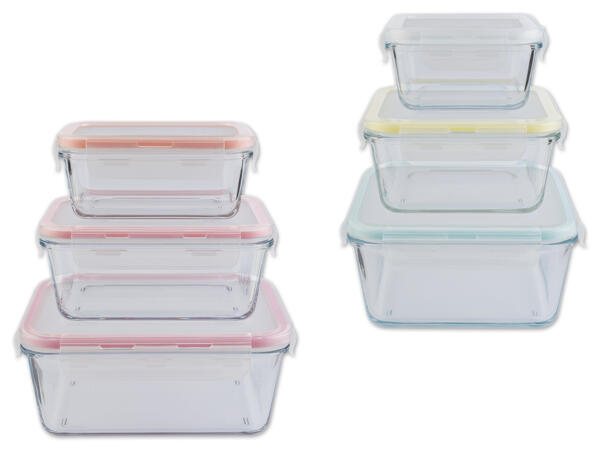 Glas-Frischhaltedosen-Set, 3-teilig