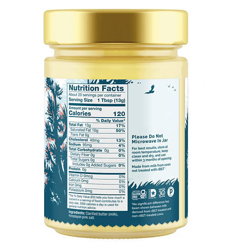 Himalayan Pink Salt Clarified Butter Ghee, 9 oz